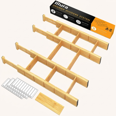 Adjustable Bamboo Drawer Dividers